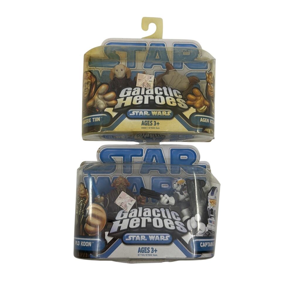 Star Wars Galactic Heroes Plo Koon Captain Jag Saesee Tin Agen Kolar 2008 Lot